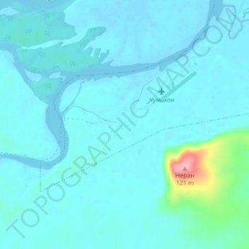 Топографическая карта Неран, высота, рельеф