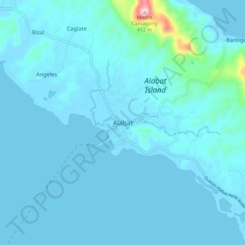Топографическая карта Alabat, высота, рельеф