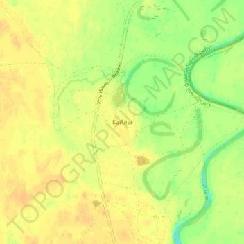 Топографическая карта Кайлы, высота, рельеф