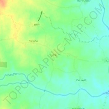 Топографическая карта Nuagarh, высота, рельеф