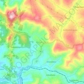 Топографическая карта Maharidaza, высота, рельеф