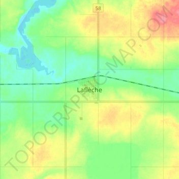Топографическая карта Laflèche, высота, рельеф
