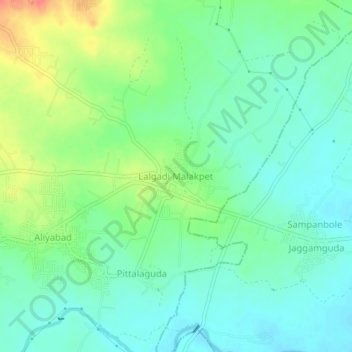 Топографическая карта Lalgadi Malakpet, высота, рельеф