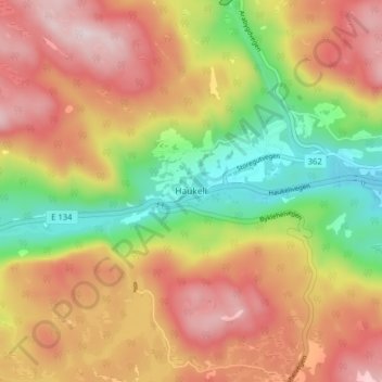 Топографическая карта Haukeli, высота, рельеф