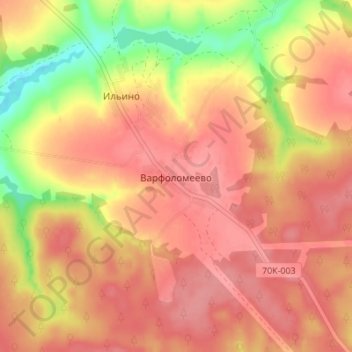 Топографическая карта Варфоломеево, высота, рельеф