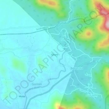 Топографическая карта Ghorti, высота, рельеф