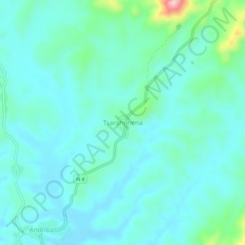 Топографическая карта Tsarahonena, высота, рельеф