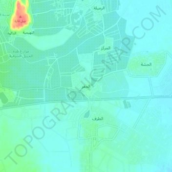 Топографическая карта Al Jafr, высота, рельеф