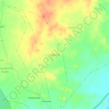 Топографическая карта Bagdola, высота, рельеф