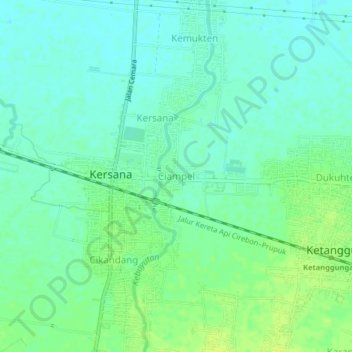 Топографическая карта Ciampel, высота, рельеф