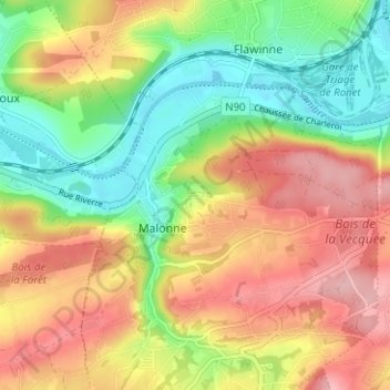 Топографическая карта Les Tris, высота, рельеф