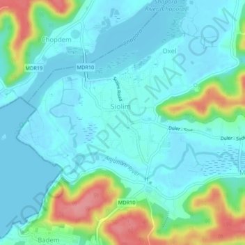 Топографическая карта Siolim, высота, рельеф