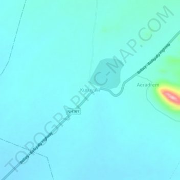 Топографическая карта Kuruvalli, высота, рельеф