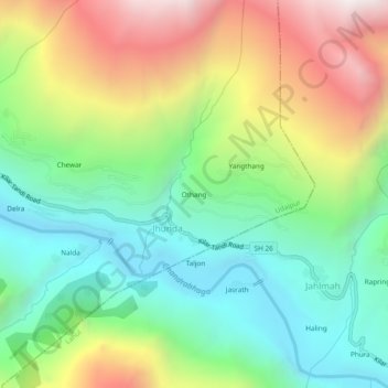 Топографическая карта Othang, высота, рельеф