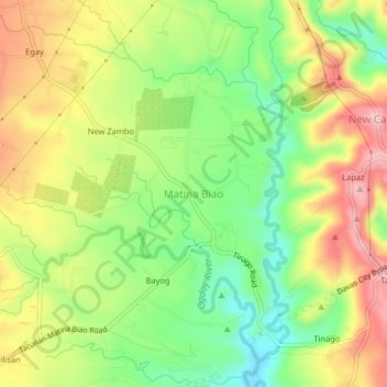 Топографическая карта Matina Biao, высота, рельеф