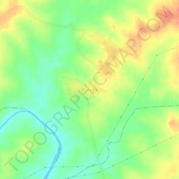 Топографическая карта Puncha, высота, рельеф