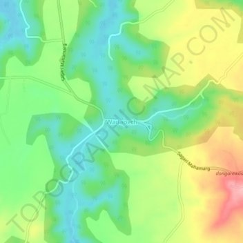 Топографическая карта Wadapeth, высота, рельеф