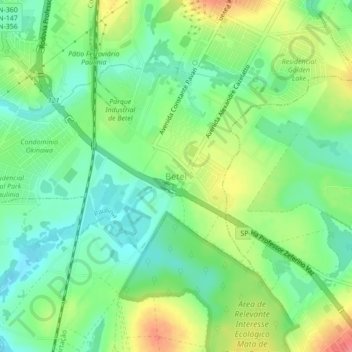 Топографическая карта Betel, высота, рельеф