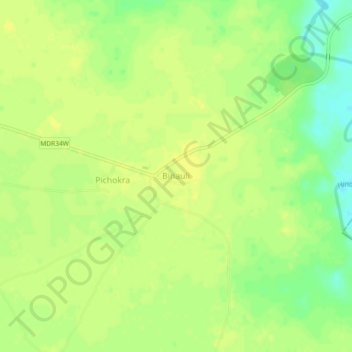 Топографическая карта Binauli, высота, рельеф