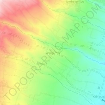 Топографическая карта Pasrujambe, высота, рельеф