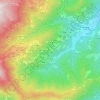 Топографическая карта Magno, высота, рельеф