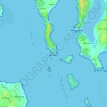 Топографическая карта Pointe du Blair, высота, рельеф