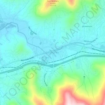 Топографическая карта Swannanoa, высота, рельеф