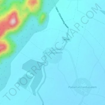 Топографическая карта Patimidapalem, высота, рельеф