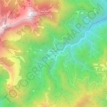 Топографическая карта Fornovolasco, высота, рельеф