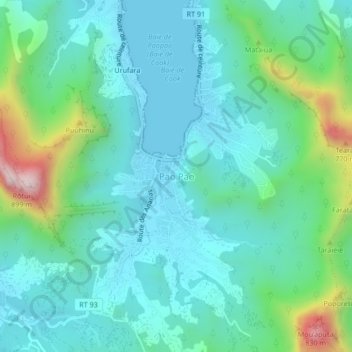 Топографическая карта Pao Pao, высота, рельеф