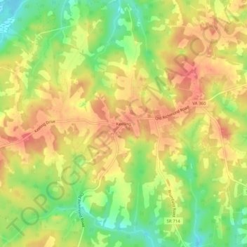 Топографическая карта Keeling, высота, рельеф