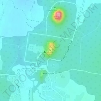 Топографическая карта Lion Rock, высота, рельеф