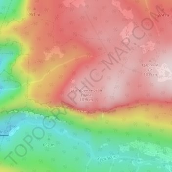 Топографическая карта Екатерининская горка, высота, рельеф