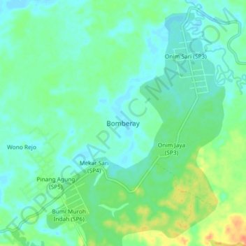 Топографическая карта Bomberay, высота, рельеф