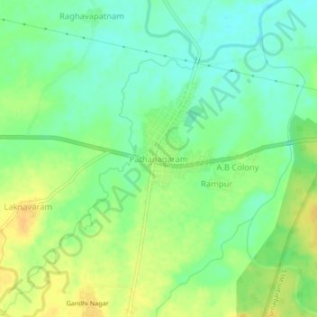 Топографическая карта Pathanagaram, высота, рельеф