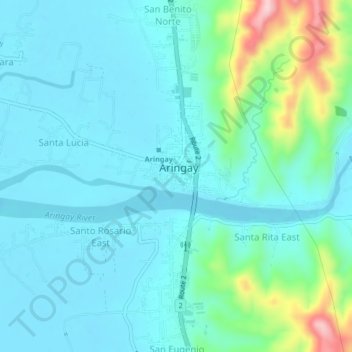 Топографическая карта Poblacion, высота, рельеф