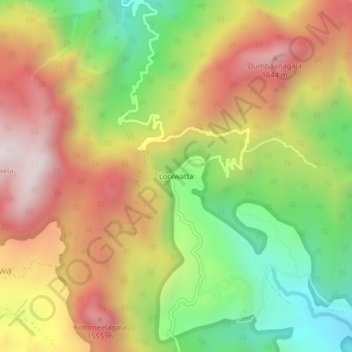 Топографическая карта Loolwatta, высота, рельеф