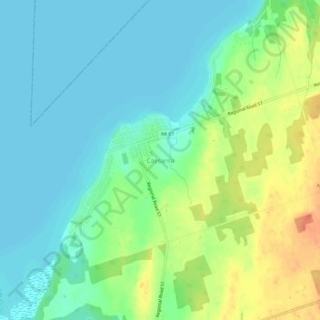 Топографическая карта Caesarea, высота, рельеф