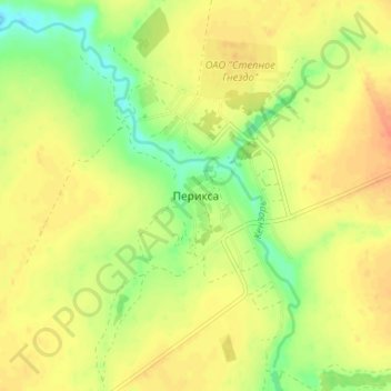 Топографическая карта Перикса, высота, рельеф