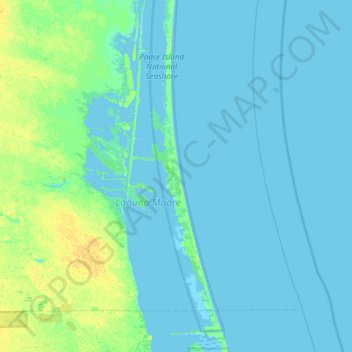 Топографическая карта Padre Island, высота, рельеф