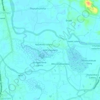 Топографическая карта IHDP Colony(2), высота, рельеф