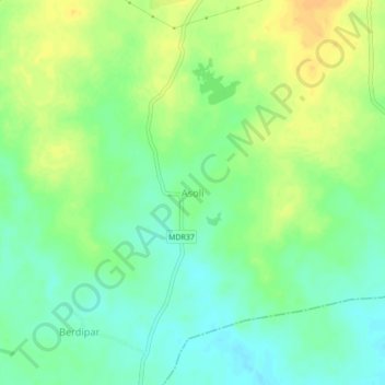 Топографическая карта Asoli, высота, рельеф