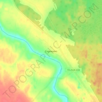 Топографическая карта Сорожино, высота, рельеф