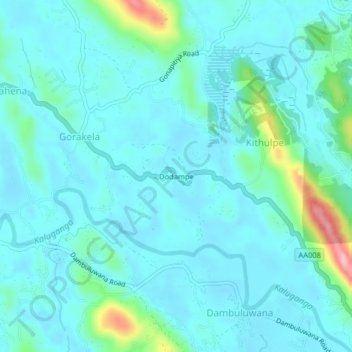 Топографическая карта Dodampe, высота, рельеф