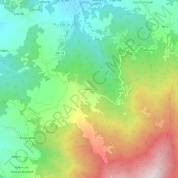 Топографическая карта Giarolo, высота, рельеф