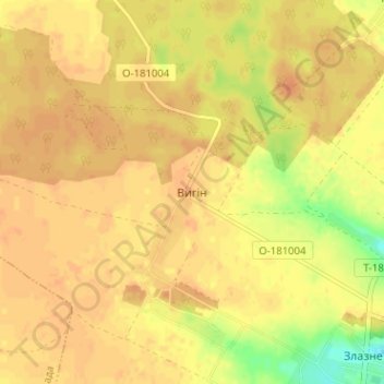 Топографическая карта Выгон, высота, рельеф