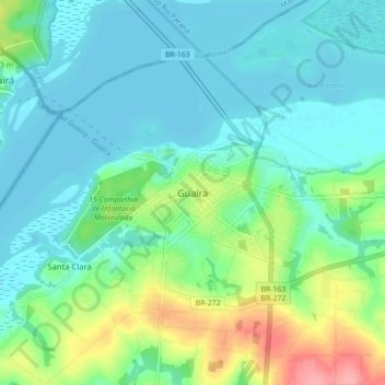 Топографическая карта Guaira, высота, рельеф