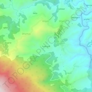Топографическая карта kurai gad, высота, рельеф