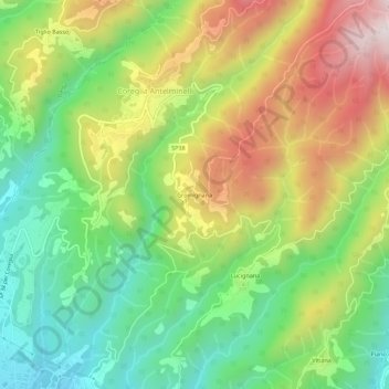 Топографическая карта Gromignana, высота, рельеф