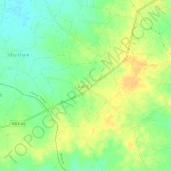 Топографическая карта Badjhiri, высота, рельеф